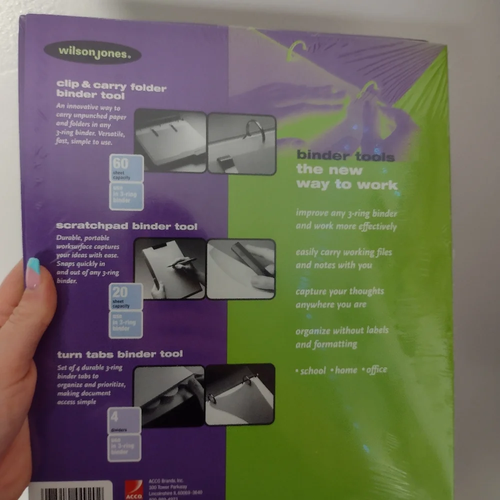 Wilson Jones Turn Tabs Binder Tool 4 Dividers Use in Any 3 Ring Binder